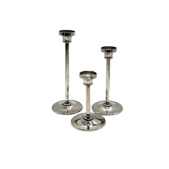 Godinger Silver Plate Candle Holder Set With Tray - Picture 5 of 10